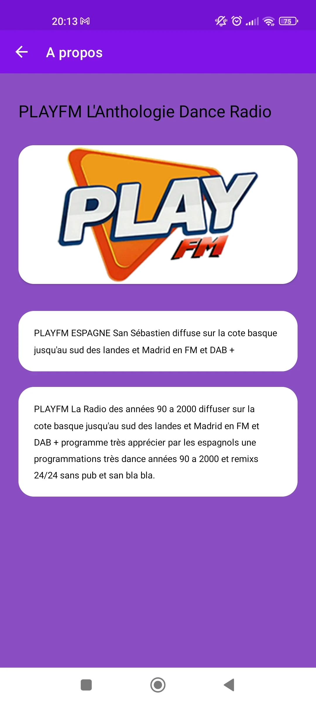 PLAYFM Espagne screenshot
